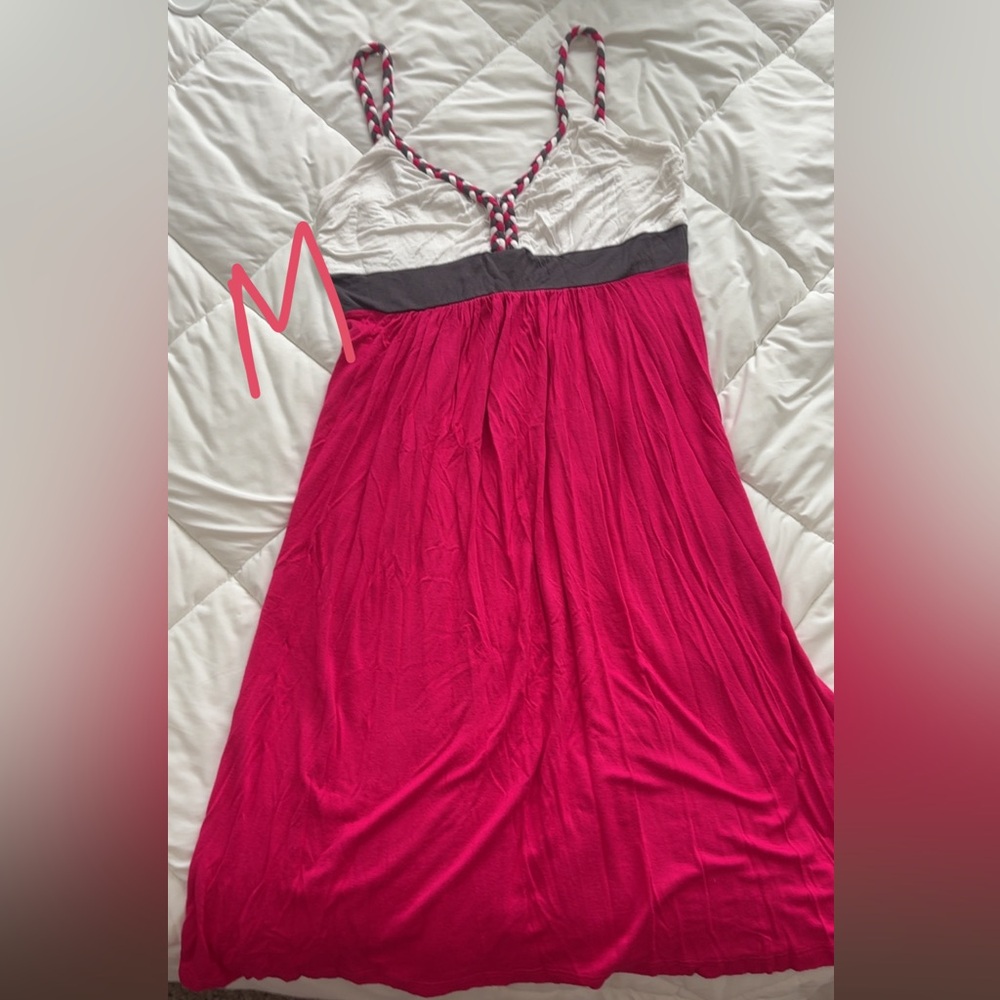 Red and White Spaghetti Strap Dress